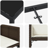 Garden Dining Set 9 pcs Brown Poly Rattan