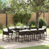 Garden Dining Set 9 pcs Brown Poly Rattan