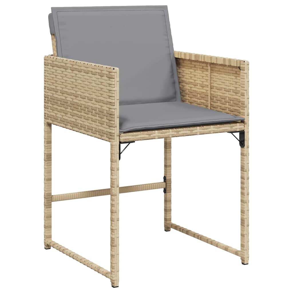 Garden Dining Set 5 pcs Beige Poly Rattan
