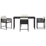 Garden Dining Set 5 pcs Black Poly Rattan