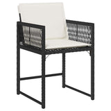 Garden Dining Set 5 pcs Black Poly Rattan
