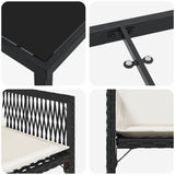 Garden Dining Set 9 pcs Black Poly Rattan