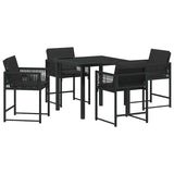 Garden Dining Set 5 pcs Black Poly Rattan