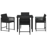 Garden Dining Set 5 pcs Black Poly Rattan
