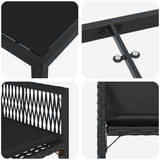 Garden Dining Set 9 pcs Black Poly Rattan