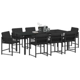 Garden Dining Set 9 pcs Black Poly Rattan
