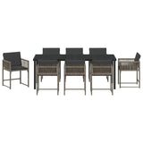 Garden Dining Set 9 pcs Grey Poly Rattan
