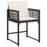 Garden Dining Set 5 pcs Brown Poly Rattan