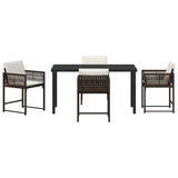 Garden Dining Set 5 pcs Brown Poly Rattan