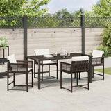 Garden Dining Set 5 pcs Brown Poly Rattan