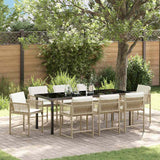 Garden Dining Set 9 pcs Beige Poly Rattan