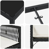 Garden Dining Set 5 pcs Black Poly Rattan