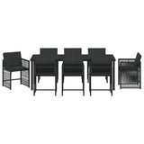 Garden Dining Set 9 pcs Black Poly Rattan