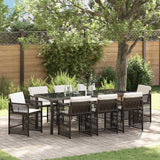 Garden Dining Set 9 pcs Brown Poly Rattan