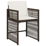 Garden Dining Set 9 pcs Brown Poly Rattan