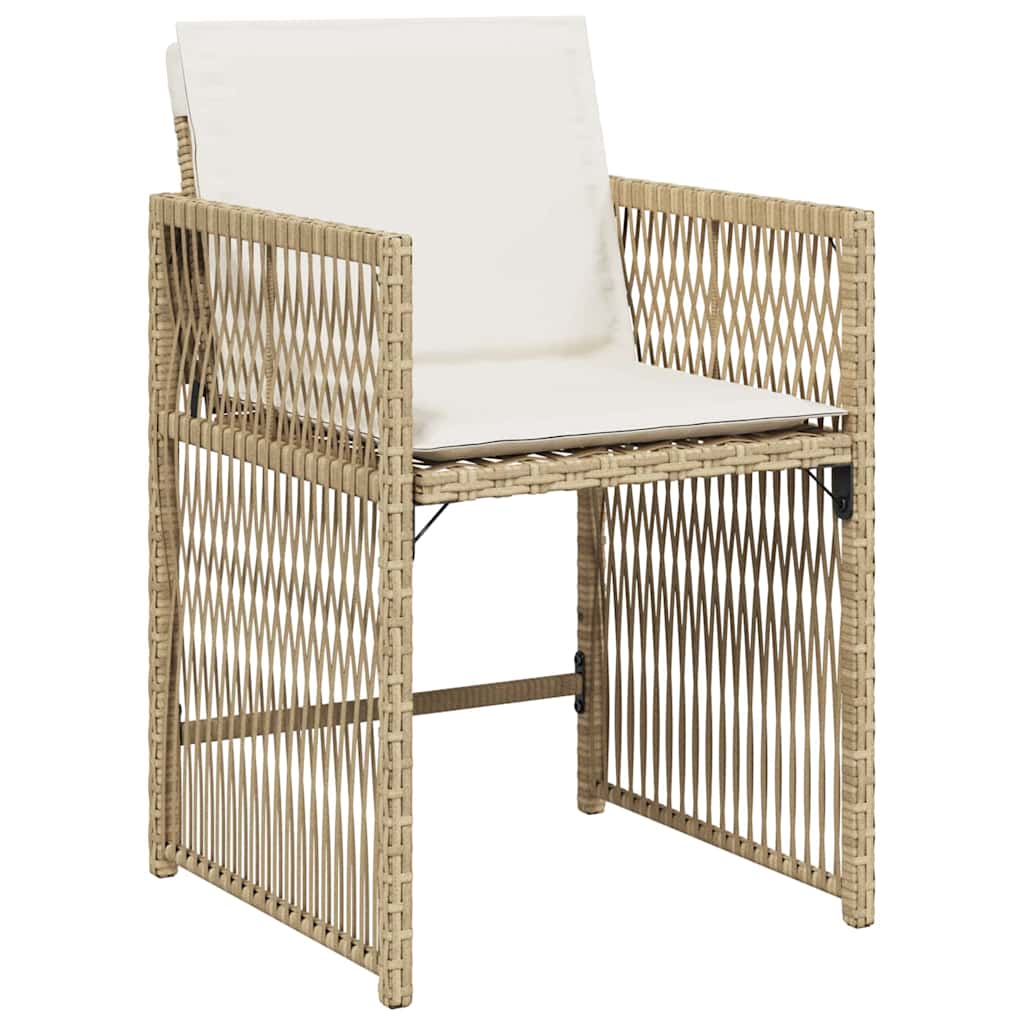 Garden Dining Set 5 pcs Beige Poly Rattan