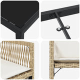 Garden Dining Set 9 pcs Beige Poly Rattan