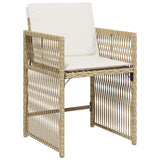 Garden Dining Set 9 pcs Beige Poly Rattan
