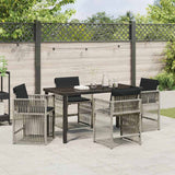 Garden Dining Set 5 pcs Light Grey Poly Rattan
