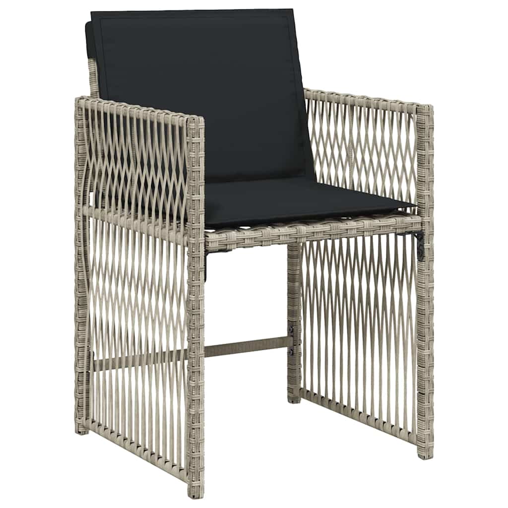Garden Dining Set 5 pcs Light Grey Poly Rattan
