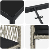 Garden Dining Set 9 pcs Light Grey Poly Rattan