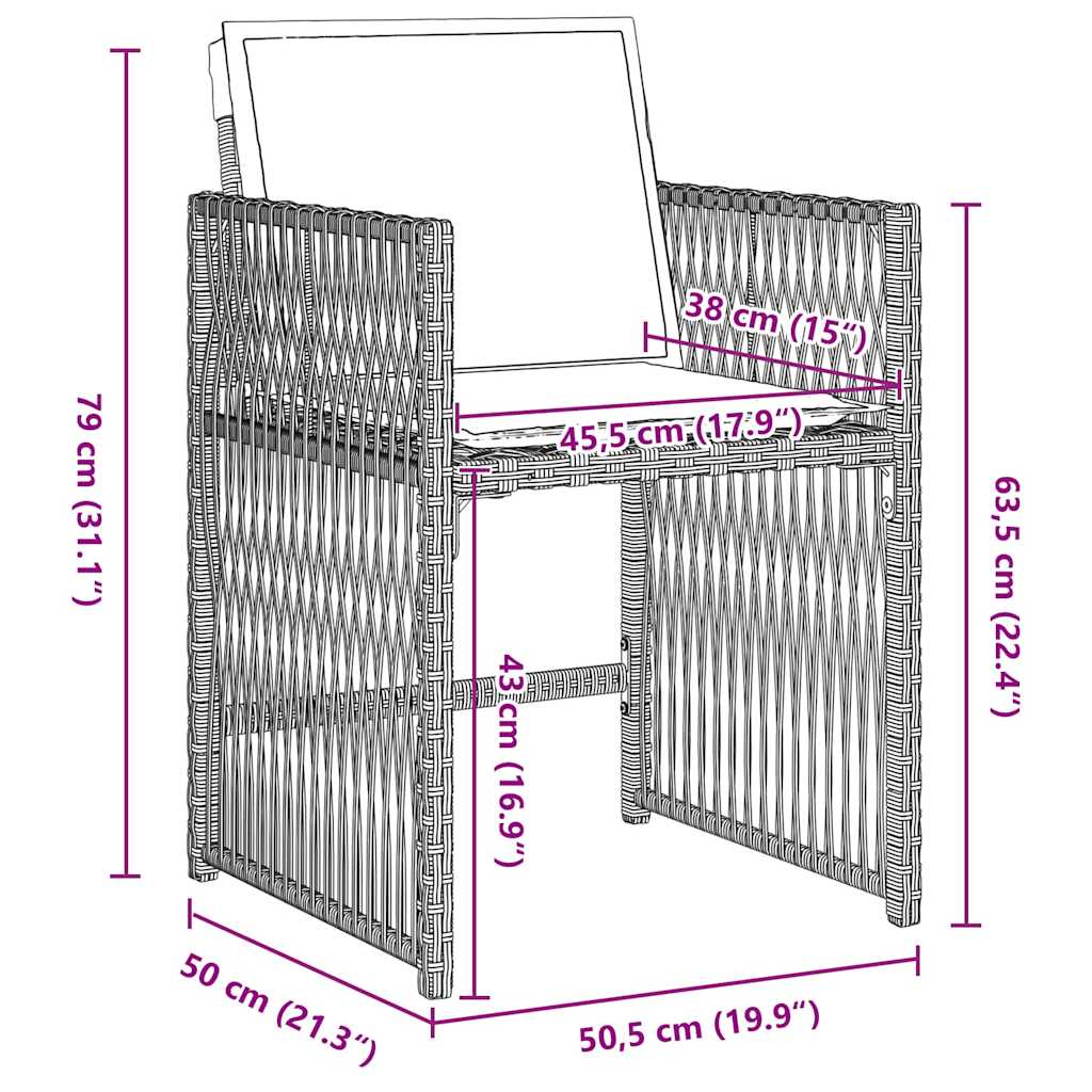 Garden Dining Set 9 pcs Light Grey Poly Rattan