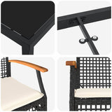Garden Dining Set 5 pcs Black Poly Rattan