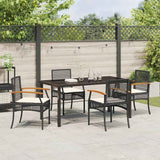 Garden Dining Set 5 pcs Black Poly Rattan
