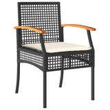 Garden Dining Set 9 pcs Black Poly Rattan