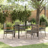 Garden Dining Set 5 pcs Grey Poly Rattan