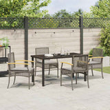 Garden Dining Set 5 pcs Grey Poly Rattan