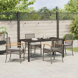 Garden Dining Set 5 pcs Grey Poly Rattan