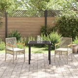 Garden Dining Set 3 pcs Beige Poly Rattan