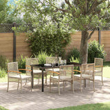 Garden Dining Set 7 pcs Beige Poly Rattan