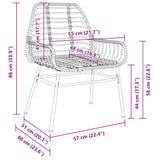 Garden Dining Set 3 pcs Black Poly Rattan