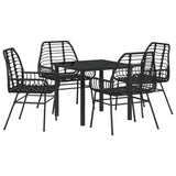 Garden Dining Set 5 pcs Black Poly Rattan