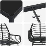 Garden Dining Set 5 pcs Black Poly Rattan