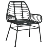 Garden Dining Set 5 pcs Black Poly Rattan