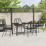 Garden Dining Set 5 pcs Black Poly Rattan