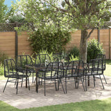 Garden Dining Set 9 pcs Black Poly Rattan
