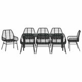Garden Dining Set 9 pcs Black Poly Rattan