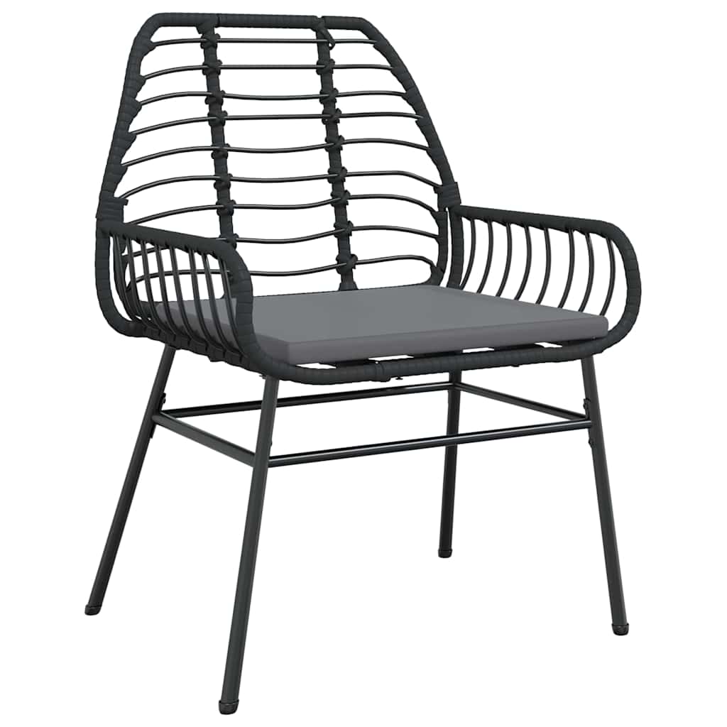 Garden Dining Set 5 pcs Black Poly Rattan