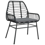 Garden Dining Set 5 pcs Black Poly Rattan
