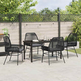 Garden Dining Set 5 pcs Black Poly Rattan