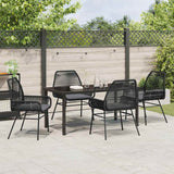 Garden Dining Set 5 pcs Black Poly Rattan