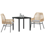 Garden Dining Set 3 pcs Brown Poly Rattan