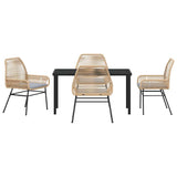 Garden Dining Set 5 pcs Brown Poly Rattan