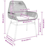 Garden Dining Set 3 pcs Grey Poly Rattan