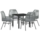 Garden Dining Set 5 pcs Grey Poly Rattan