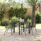 Garden Dining Set 5 pcs Black Poly Rattan